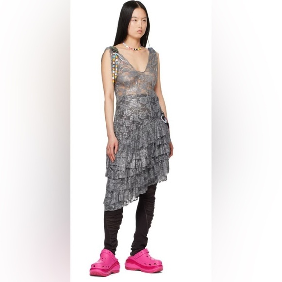 NIB Crocs Pink Mega Crush Embossed Logo Clogs rubber slip-on loafers sandals 8 - Picture 2 of 6